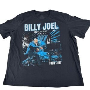 Billy Joel Tour T-Shirt 2023 Mens XL Black Short Sleeve Concert Merch